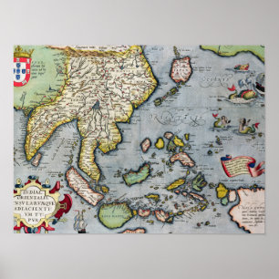 Poster Carte vintage   Inde en Nouvelle-Guinée