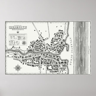 Poster Carte vintage Innsmouth