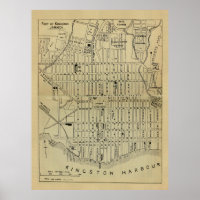 Carte vintage Kingston Jamaïque (1914)