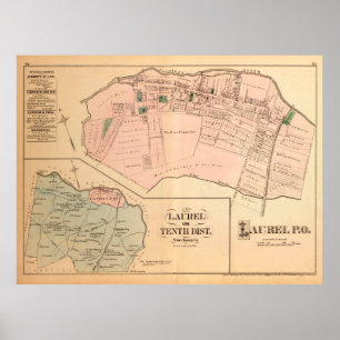 Poster Carte vintage Laurel MD (1879)