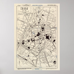 Poster Carte vintage Lecce Italie (1943)