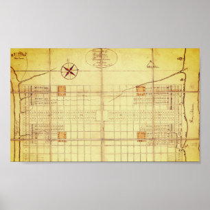 Poster Carte vintage, présentation originale - Philadelph