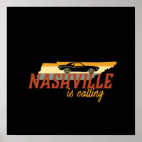 Carte vintage Retro Nashville Tennessee USA City M