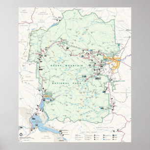 Poster Carte Vintage Rocky Mountain NP