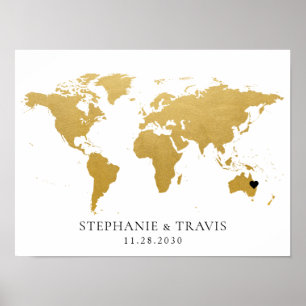 Poster Carte Voyage Thème Invité Connexion Mariage Mitzva