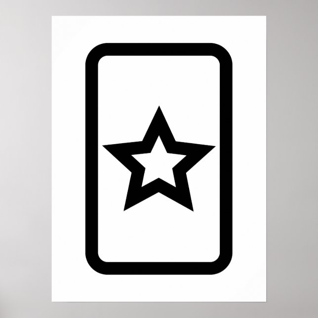 Poster Carte Zener | Hollow 5 Pointed Star (Devant)