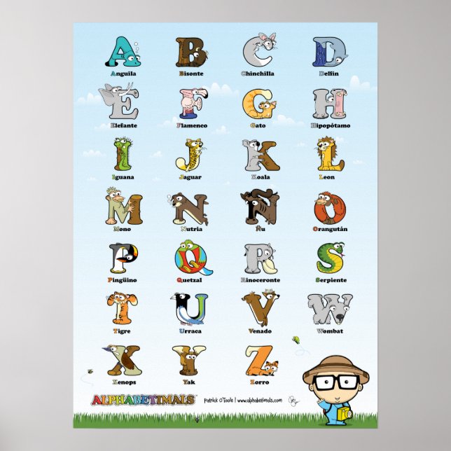 Poster Cartel de los Alphabetimals - Versión española (Devant)