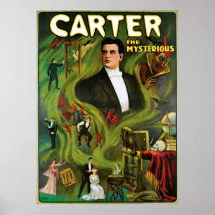 Poster Carter l'acte magique vintage de ~ mystérieux