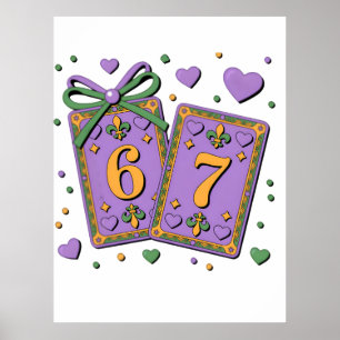 Poster Cartes à jouer Mardi Gras Six Seven Deck Camionneu
