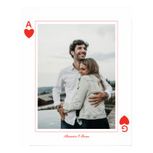 cartes à jouer photo cœur amour as simple