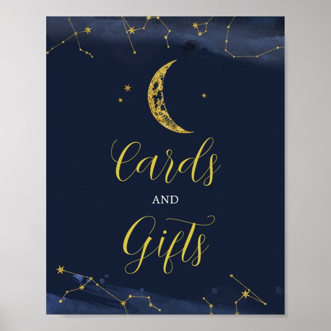 Poster Cartes Baby showers et cadeaux pour le ciel noctur (Devant)