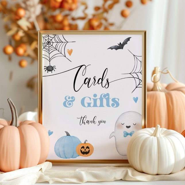 Poster Cartes bleues de Little Boo Halloween et cadeaux (Créateur téléchargé)