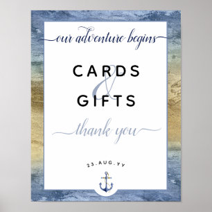 Poster #Cartes Bleues et Dorées Nautiques & Cadeaux #Mari