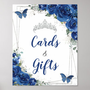 Poster Cartes Cadeau pour Quinceañera à Motif Papillon Fl