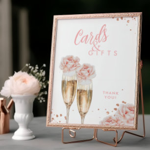 Poster Cartes Cadeaux Blush Floral Fête des mariées Panne