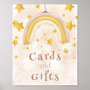 Poster Cartes & Cadeaux Boho arc-en-ciel étoile d'or magi