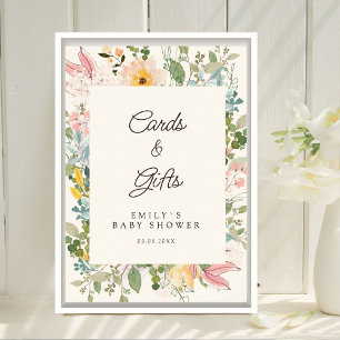 Poster Cartes & Cadeaux ! Charme de jardin de fleurs sauv