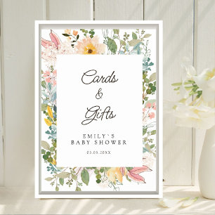 Poster Cartes & Cadeaux ! Charme de jardin de fleurs sauv