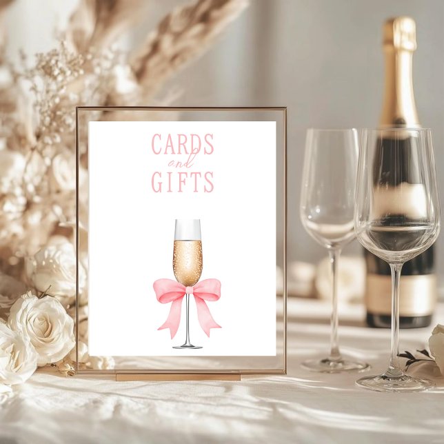 Poster Cartes cadeaux de fête de mariage Pink Pearls & Pr (Créateur téléchargé)