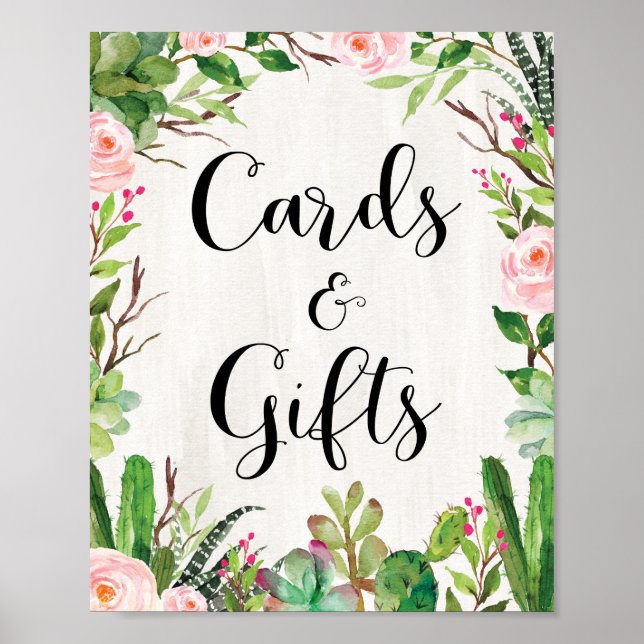 Poster Cartes Cadeaux Fête Naissance Mariage (Devant)