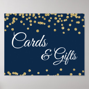 Poster Cartes & Cadeaux Gold Faux Parties scintillant Con