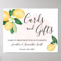 Cartes & Cadeaux Réception Wedding shower Citrons