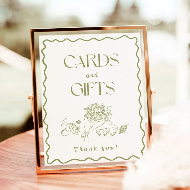 Poster Cartes + Cadeaux Signe frais hors du marché Mariée (Créateur téléchargé)