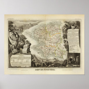 Poster Cartes d'atlas d'illustration