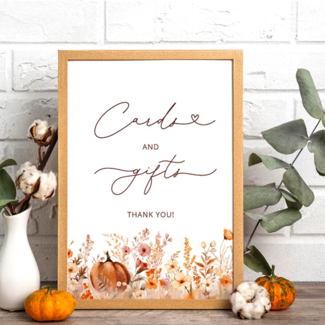 Poster Cartes d'automne et cadeaux Rustic Little Citrouil (Créateur téléchargé)