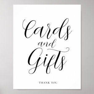 Poster Cartes de calligraphie élégantes et panneau de cad