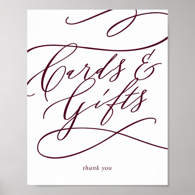 Poster Cartes de calligraphie et cadeaux romantiques de B (Devant)