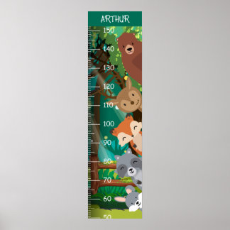 Poster Cartes de croissance des forêts pour animaux migno