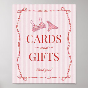 Poster Cartes de douche et cadeaux de lingerie en forme d