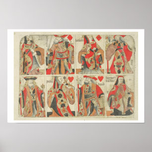 Poster Cartes de jeu non coupées, fin du 18ème siècle