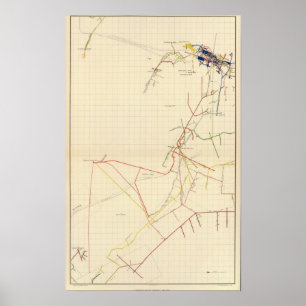 Poster Cartes de la mine Comstock Numéro VII