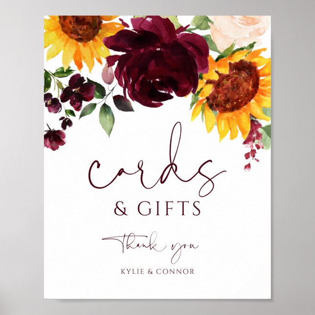 Poster Cartes de Mariage & Cadeaux Signe Rose de tourneso (Devant)