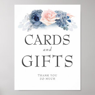 Poster Cartes de Mariage et Cadeaux Signal Dusty Blue Flo