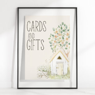 Poster Cartes de Naissance Ferme Animaux Prairie Cadeaux 