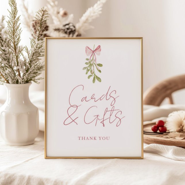Poster Cartes de plongée Mistletoe Dusty Rose Cadeaux (Créateur téléchargé)