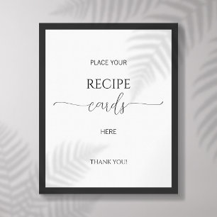 Poster Cartes de recette de Fête des mariées de script mi