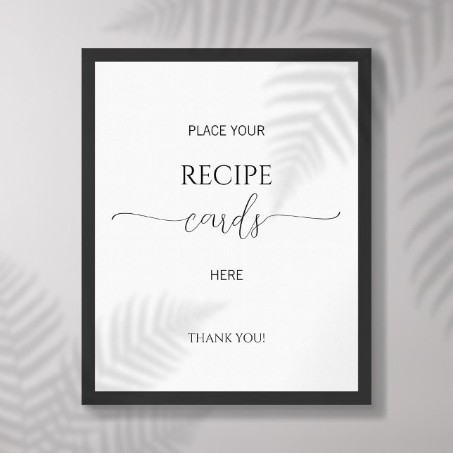 Poster Cartes de recette de Fête des mariées de script mi (Créateur téléchargé)