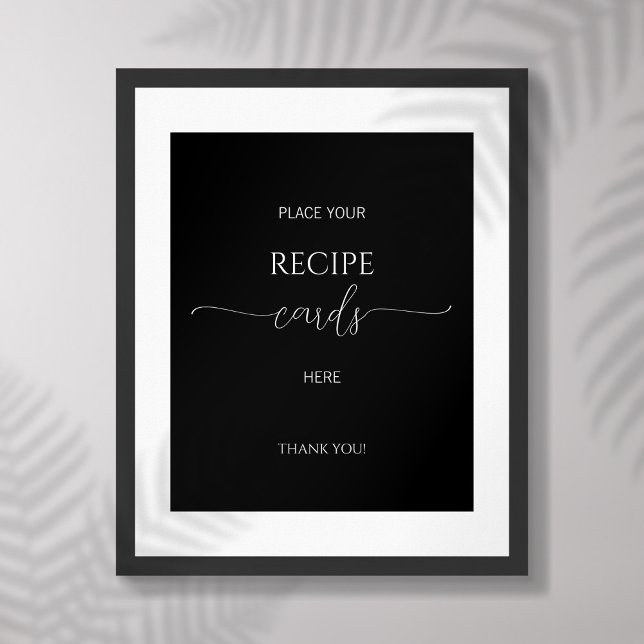 Poster Cartes de recette de Fête des mariées de script mi (Créateur téléchargé)