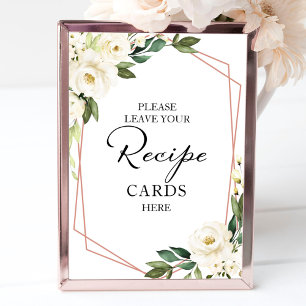 Poster Cartes de recette de mariage géométrique de verdur