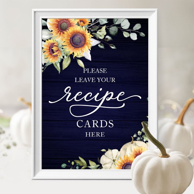 Poster Cartes de recette pour Baby Shower de mariage aux  (Créateur téléchargé)