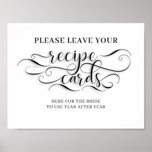 Poster Cartes De Recette Pour Le Signal Mariage De Mariée