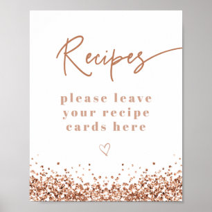 Poster Cartes de recettes de fiançailles REGINA Rose Gold