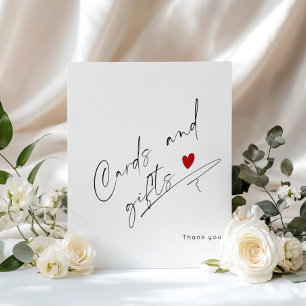 Poster Cartes de script modernes et Fête des mariées cade