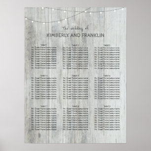 Poster Cartes de sièges Mariage en bois et à cordes