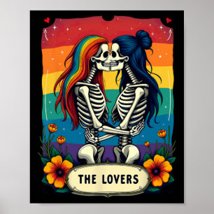 Poster Cartes de Tarot Amoureux Squelettes Lesbiennes S'e