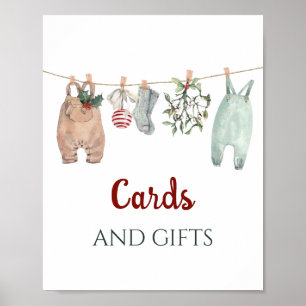 Poster Cartes de vêtements et cadeaux de Noël joyeux 